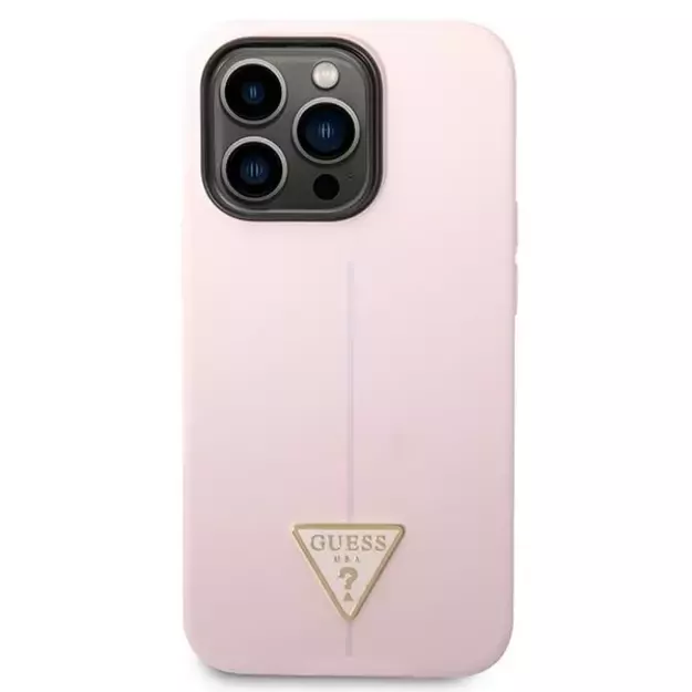 Guess Silicone Triangle iPhone 14 Pro 6.1&quot  Case - Purple 2