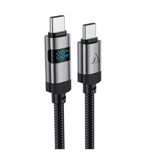 Acefast C15-03 USB-C - USB-C Cable with Display 480Mb/s 60W 1.2m - Black 8