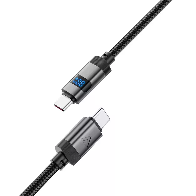 Acefast C15-03 USB-C - USB-C Cable with Display 480Mb/s 60W 1.2m - Black 9