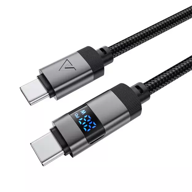 Acefast C15-03 USB-C - USB-C Cable with Display 480Mb/s 60W 1.2m - Black 7