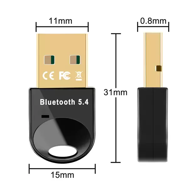 Mini Bluetooth 5.4 Adapter Wozinsky WUSB54YS USB-A Receiver Transmitter for Computer - Black 2