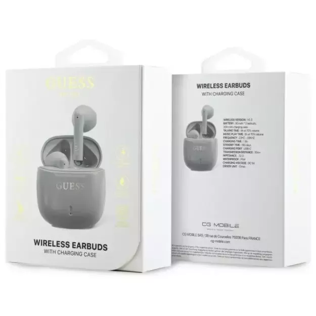 Guess Bluetooth headphones GUTWSJ14ESGE TWS + docking station taupe Printed Classic Logo 3