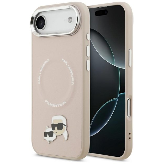 Karl Lagerfeld Karl &amp  Choupette Pins MagSafe Case for iPhone Air Pink