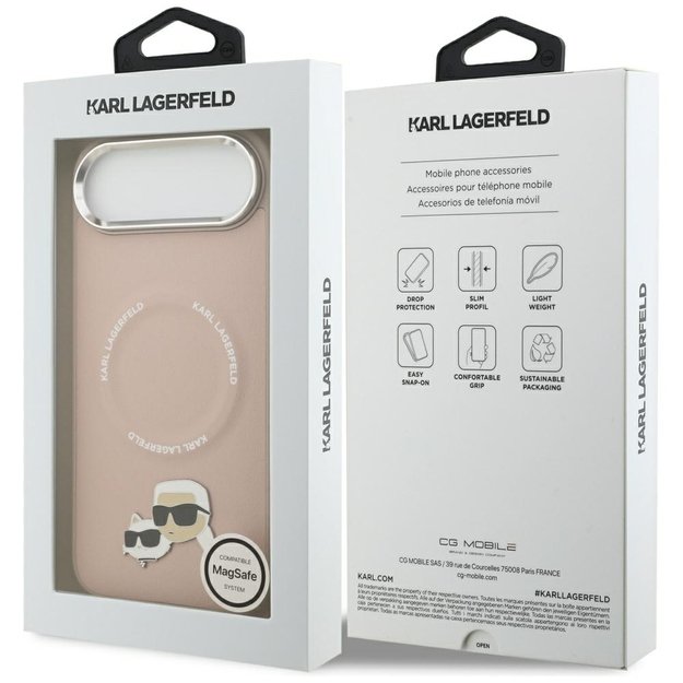 Karl Lagerfeld Karl &amp  Choupette Pins MagSafe Case for iPhone Air Pink 7