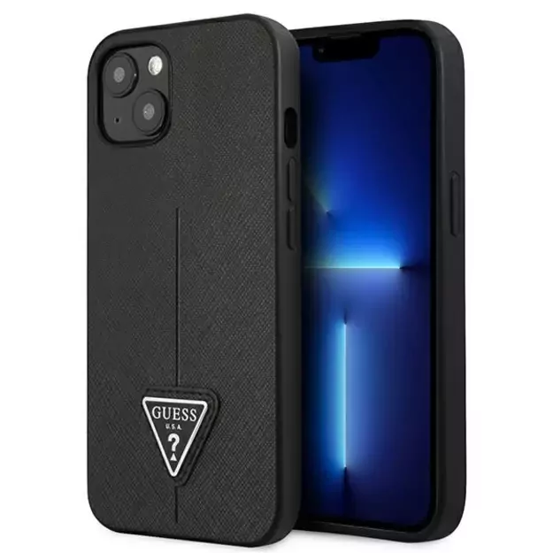 Guess GUHCP14MPSATLK iPhone 14 Plus 6,7 &quot black / black hardcase SaffianoTriangle Logo