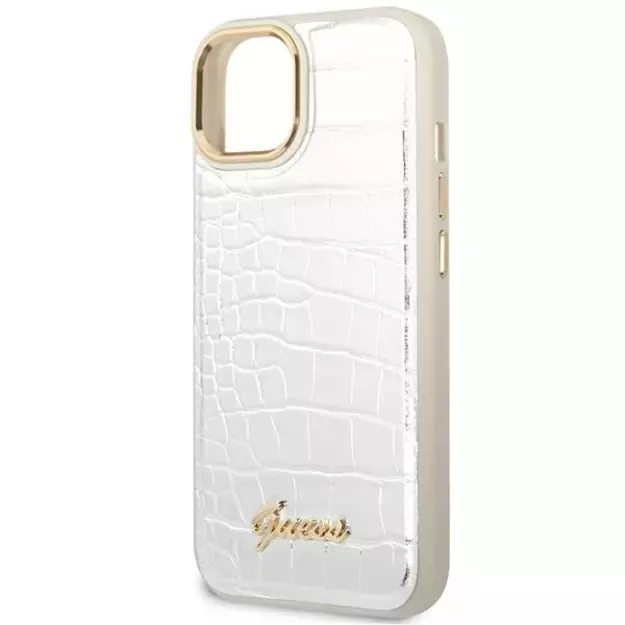Guess GUHCP14SHGCRHS iPhone 14 6.1 &quot silver / silver hardcase Croco Collection 5