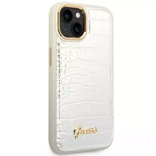 Guess GUHCP14SHGCRHS iPhone 14 6.1 &quot silver / silver hardcase Croco Collection 3