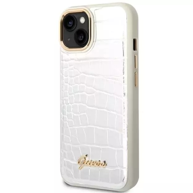 Guess GUHCP14SHGCRHS iPhone 14 6.1 &quot silver / silver hardcase Croco Collection 1