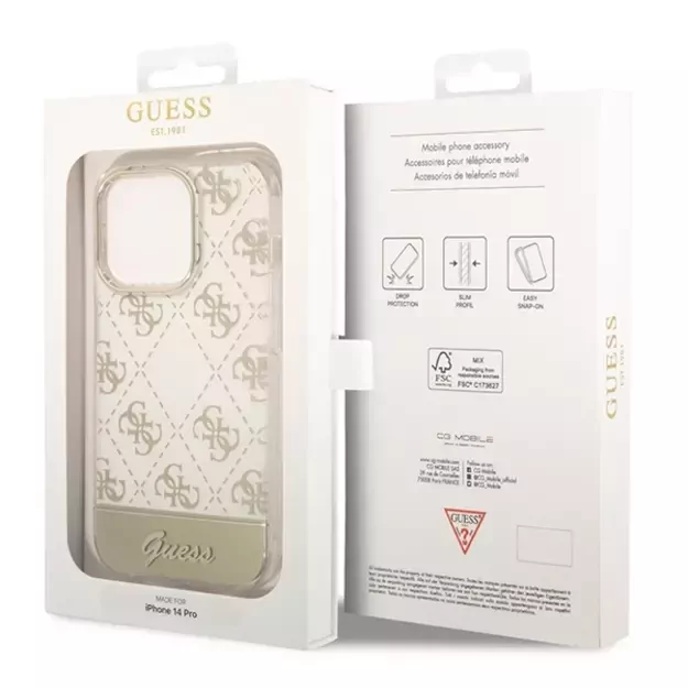 Guess GUHCP14XHG4MHG iPhone 14 Pro Max 6.7 &quot gold / gold hardcase 4G Pattern Script 7