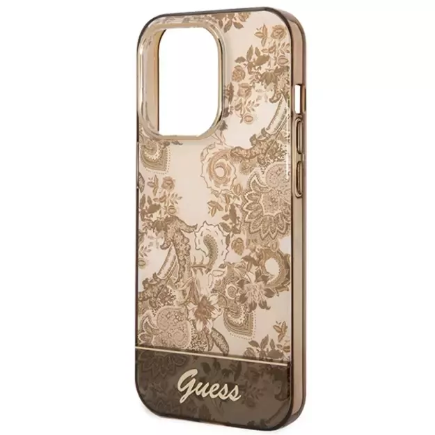 Guess GUHCP14XHGPLHC iPhone 14 Pro Max 6.7&quot  ocher hardcase Porcelain Collection 12