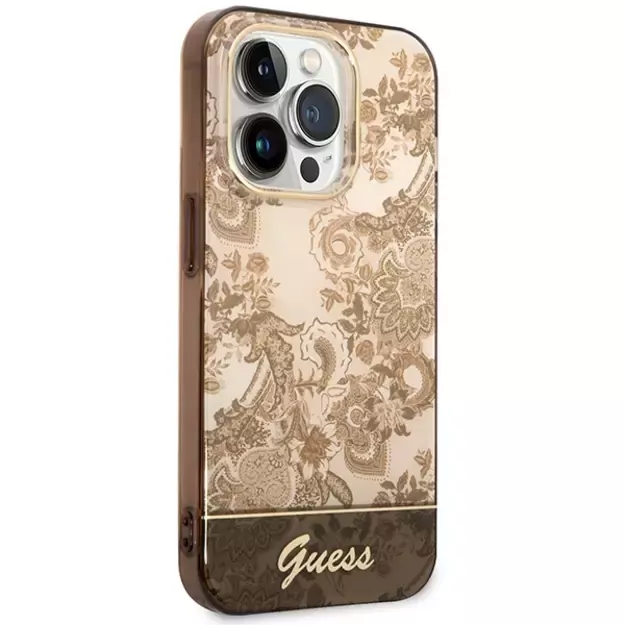 Guess GUHCP14XHGPLHC iPhone 14 Pro Max 6.7&quot  ocher hardcase Porcelain Collection 10