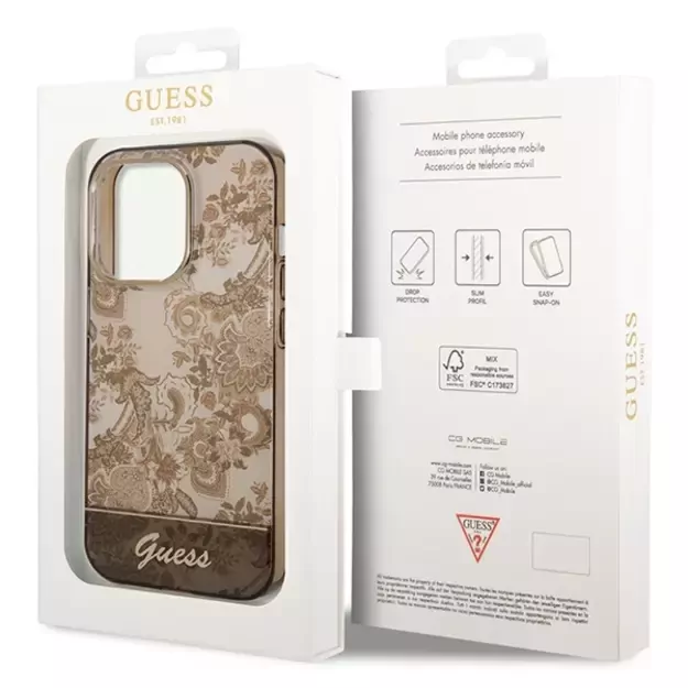 Guess GUHCP14XHGPLHC iPhone 14 Pro Max 6.7&quot  ocher hardcase Porcelain Collection 14