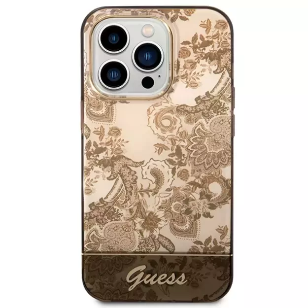 Guess GUHCP14XHGPLHC iPhone 14 Pro Max 6.7&quot  ocher hardcase Porcelain Collection 9