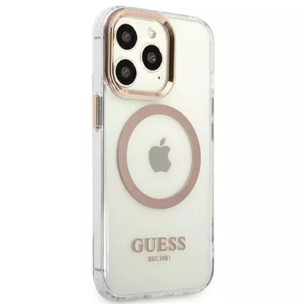 Guess GUHMP13XHTRMD iPhone 13 Pro Max 6.7 &quot gold / gold hard case Metal Outline Magsafe 13
