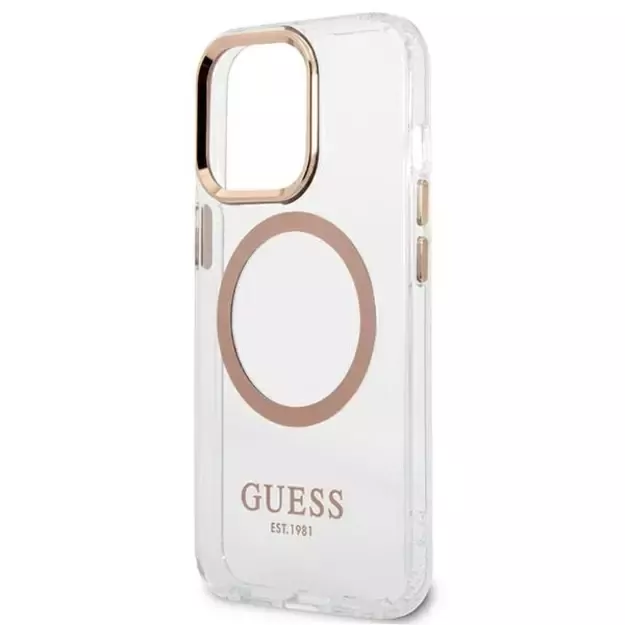 Guess GUHMP13XHTRMD iPhone 13 Pro Max 6.7 &quot gold / gold hard case Metal Outline Magsafe 1