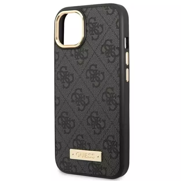 Guess GUHMP14MU4GPRK iPhone 14 Plus 6.7  black / black hard case 4G Logo Plate MagSafe 6