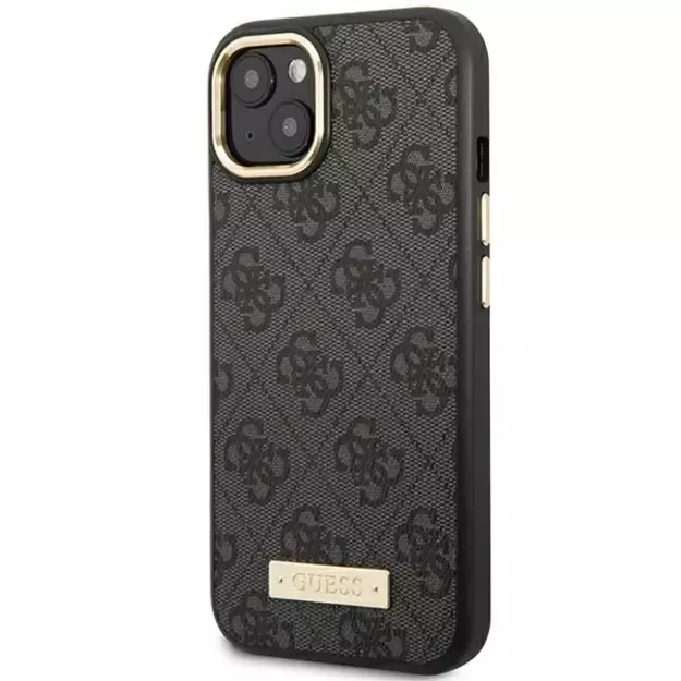 Guess GUHMP14MU4GPRK iPhone 14 Plus 6.7  black / black hard case 4G Logo Plate MagSafe 1