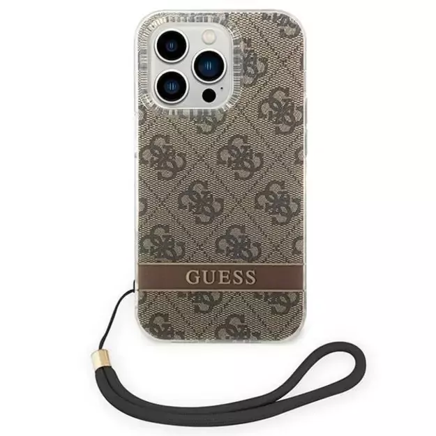 Guess GUOHCP14XH4STW iPhone 14 Pro Max 6.7 &quot brown / brown hardcase 4G Print Strap 6