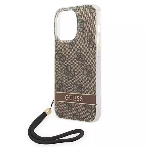 Guess GUOHCP14XH4STW iPhone 14 Pro Max 6.7 &quot brown / brown hardcase 4G Print Strap 9