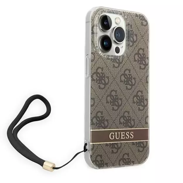 Guess GUOHCP14XH4STW iPhone 14 Pro Max 6.7 &quot brown / brown hardcase 4G Print Strap 7