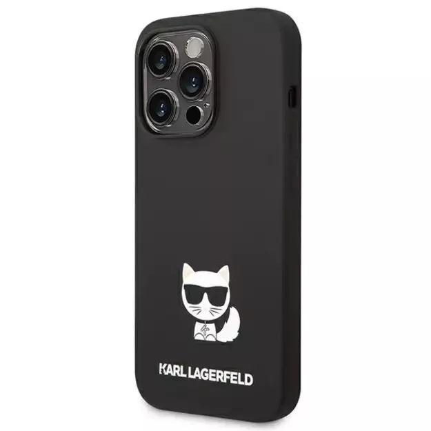 Karl Lagerfeld KLHCP14LSLCTBK iPhone 14 Pro 6.1 &quot hardcase black / black Silicone Choupette Body 1