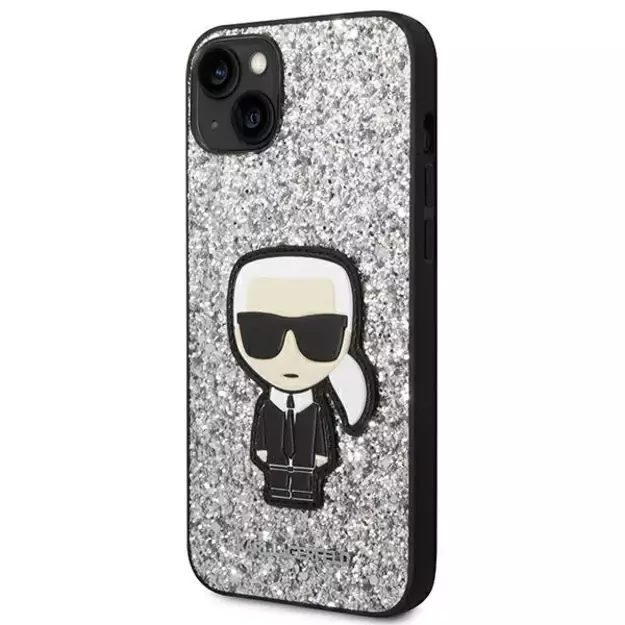 Karl Lagerfeld KLHCP14MGFKPG iPhone 14 Plus 6.7 &quot hardcase silver / silver Glitter Flakes Ikonik 8
