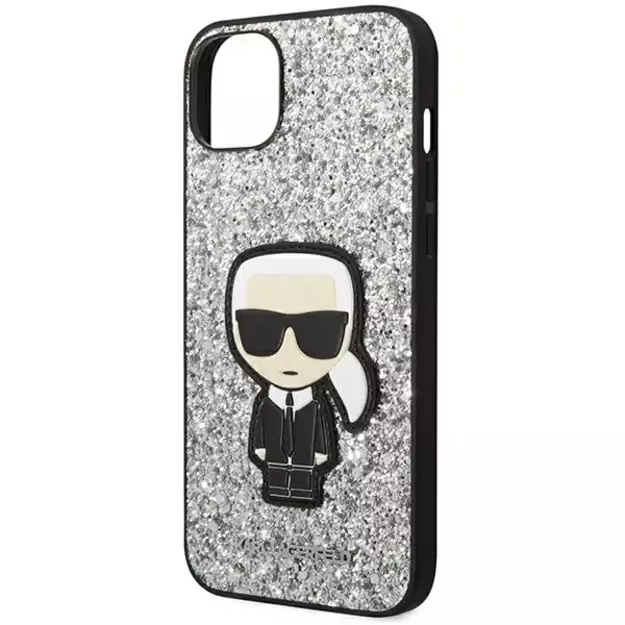 Karl Lagerfeld KLHCP14MGFKPG iPhone 14 Plus 6.7 &quot hardcase silver / silver Glitter Flakes Ikonik 12