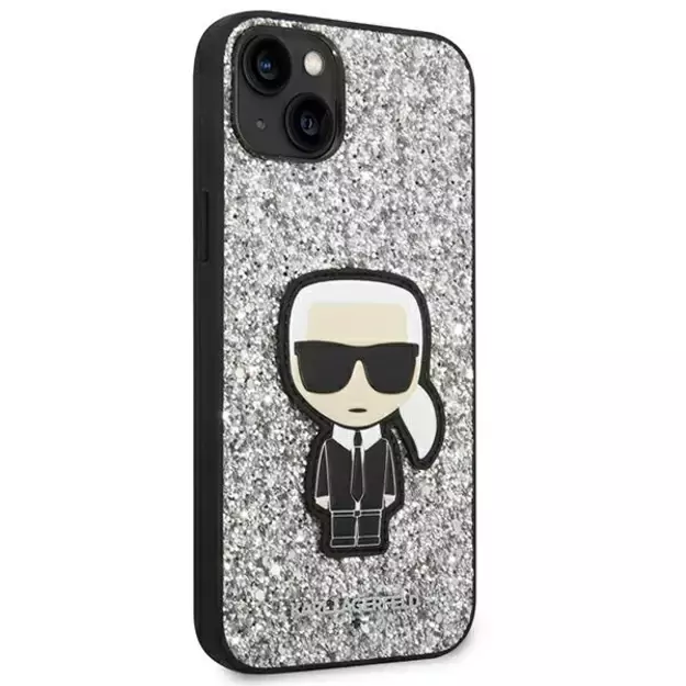 Karl Lagerfeld KLHCP14MGFKPG iPhone 14 Plus 6.7 &quot hardcase silver / silver Glitter Flakes Ikonik 10
