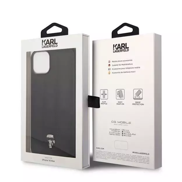 Karl Lagerfeld KLHCP14MPSQPK iPhone 14 Plus 6,7  hardcase czarny/black Puffy Ikonik Pin 6