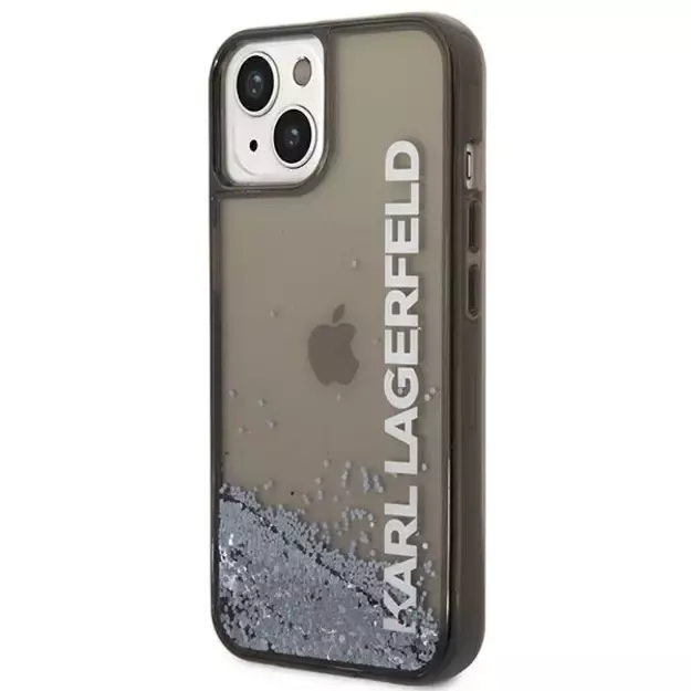 Karl Lagerfeld KLHCP14SLCKVK iPhone 14 6.1 &quot black / black hardcase Liquid Glitter Elong 1