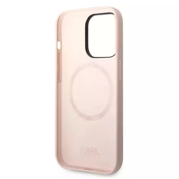 Karl Lagerfeld KLHMP14LSLKHLP iPhone 14 Pro 6.1 &quot hardcase light pink / light pink Silicone Karl`s Head Magsafe 13