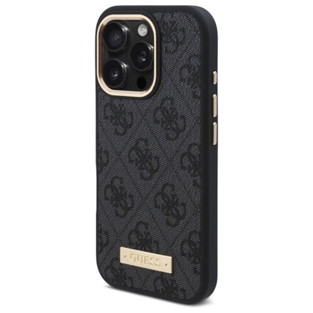 Guess 4G Logo Plate MagSafe Case for iPhone 16 Pro Max - Black 1
