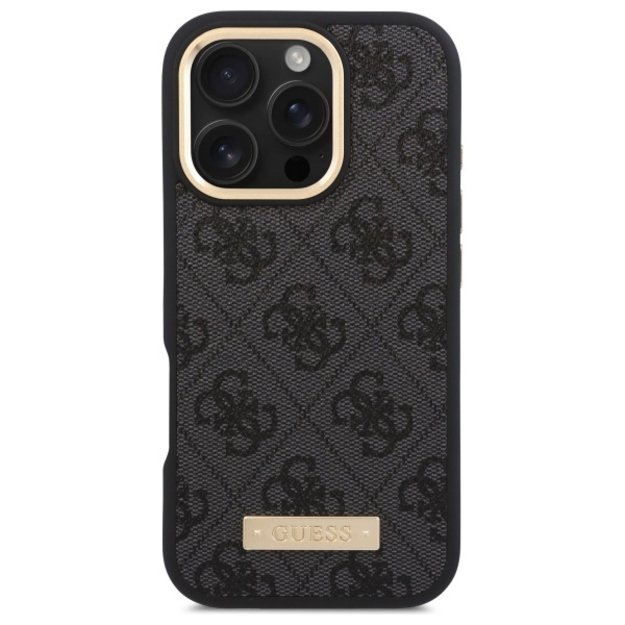 Guess 4G Logo Plate MagSafe Case for iPhone 16 Pro Max - Black 2