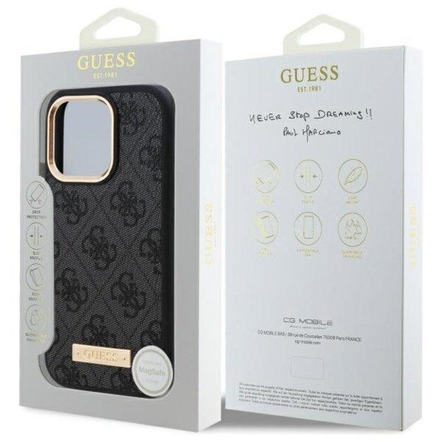 Guess 4G Logo Plate MagSafe Case for iPhone 16 Pro Max - Black 7