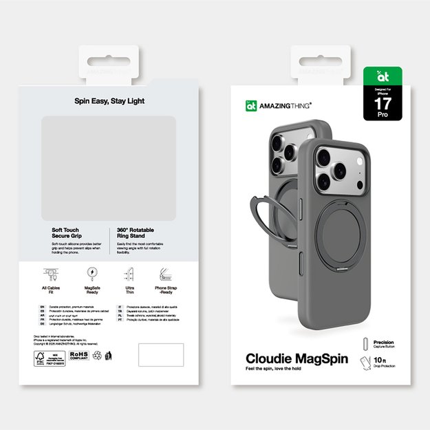 AmazingThing Cloudie iPhone 17 Pro Case with Stand - Gray 7