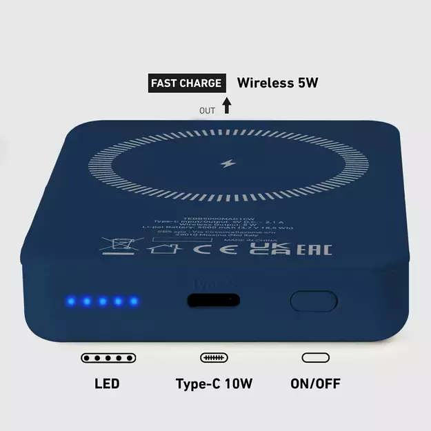Powerbank SBS TEBB5000MAG1CB 5000 mAh compatible with MagSafe - blue 17