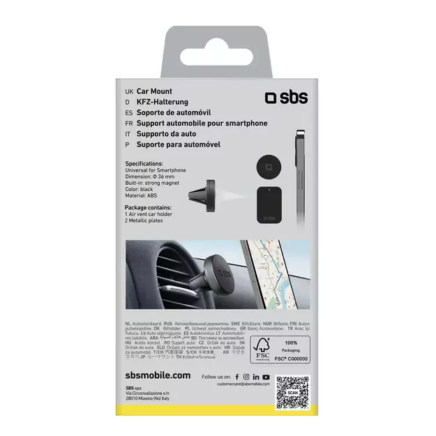SBS TESUPPUNIVAIRMAG smartphone holder magnetic, for air vent - black 6