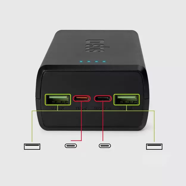 Powerbank SBS TTBB30000PD20K 30000 mAh 2 x USB-C 2 x USB-A - black 9