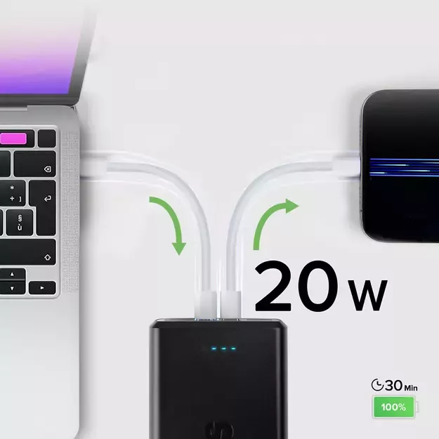 Powerbank SBS TTBB30000PD20K 30000 mAh 2 x USB-C 2 x USB-A - black 8