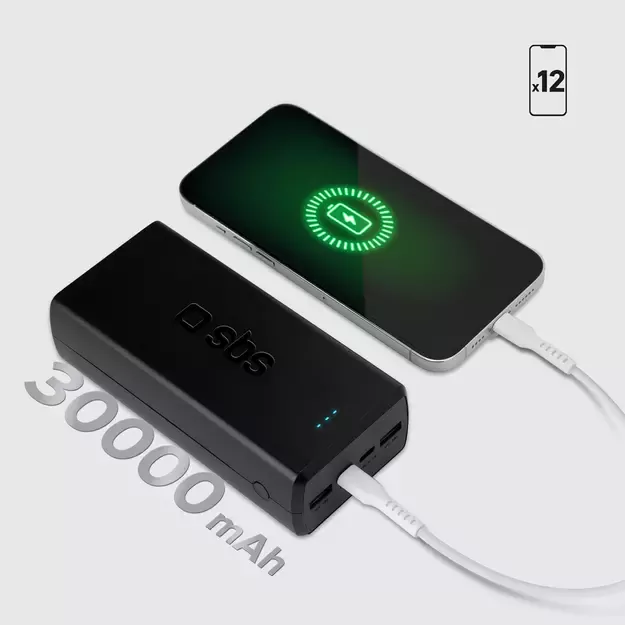 Powerbank SBS TTBB30000PD20K 30000 mAh 2 x USB-C 2 x USB-A - black 6