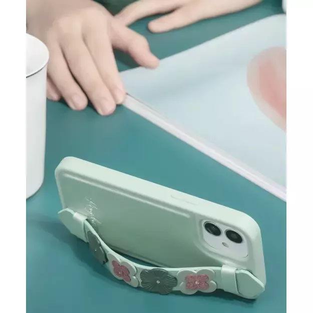 Kingxbar Sweet Series case decorated with original Swarovski crystals iPhone 12 mini green 8