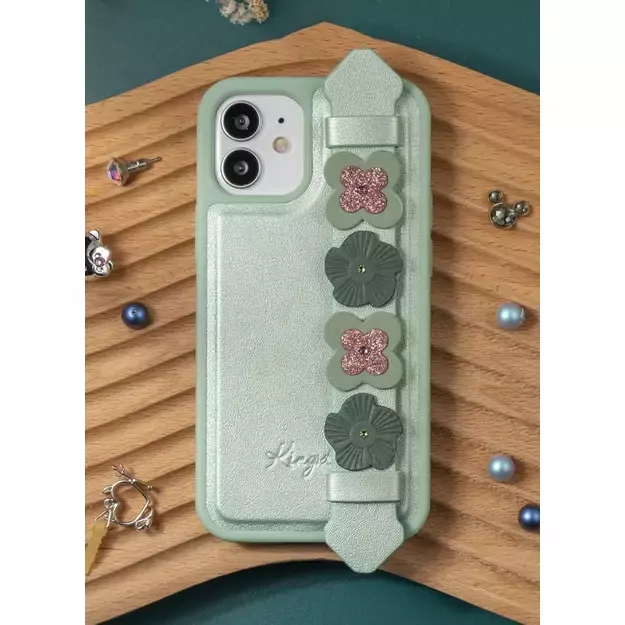 Kingxbar Sweet Series case decorated with original Swarovski crystals iPhone 12 mini green 12