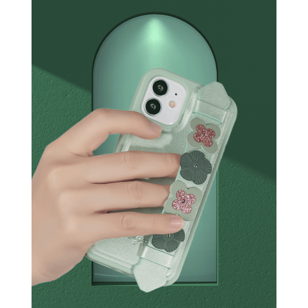 Kingxbar Sweet Series case decorated with original Swarovski crystals iPhone 12 mini green 7
