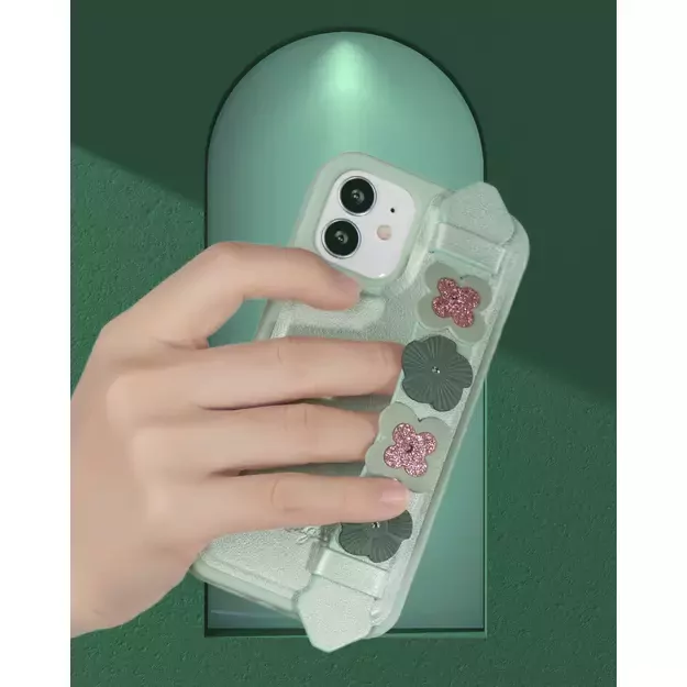 Kingxbar Sweet Series case decorated with original Swarovski crystals iPhone 12 mini green 7