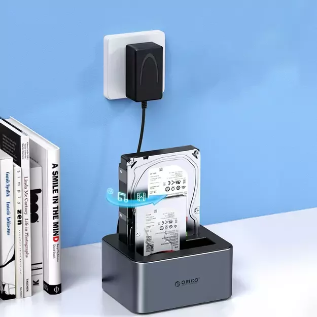 Orico 6626C3-C-V1 2-Drive Docking Station with Offline Clone Function 2.5&quot /3.5&quot  SATA HDD/SSD - Gray 2