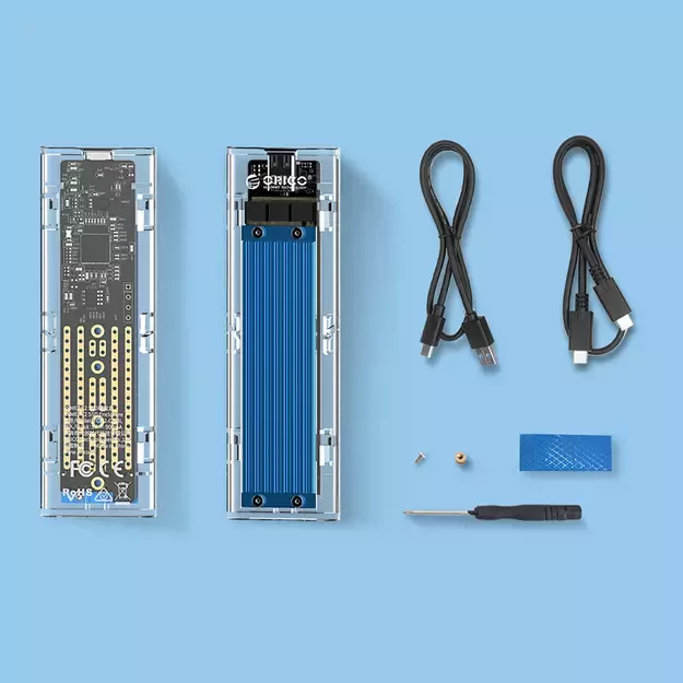 Orico TCM2-C3 M.2 NVME to USB-C 10Gb/s Disk Drive - Blue 2