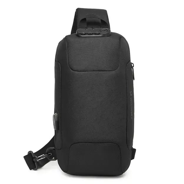 Wozinsky Premium Single Shoulder Anti-Theft City Backpack with Organizer and USB - Black 7