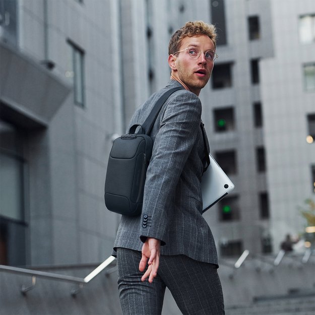Wozinsky Premium Single Shoulder Anti-Theft City Backpack with Organizer and USB - Black 8