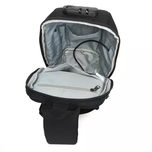 Wozinsky Premium Single Shoulder Anti-Theft City Backpack with Organizer and USB - Black 10