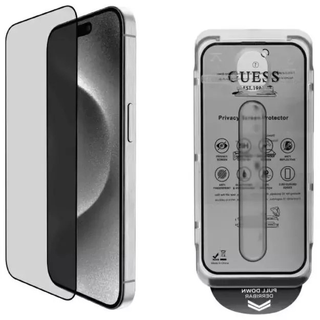 Guess Screen Protector Privacy 2.5D Outline tempered glass for iPhone 16